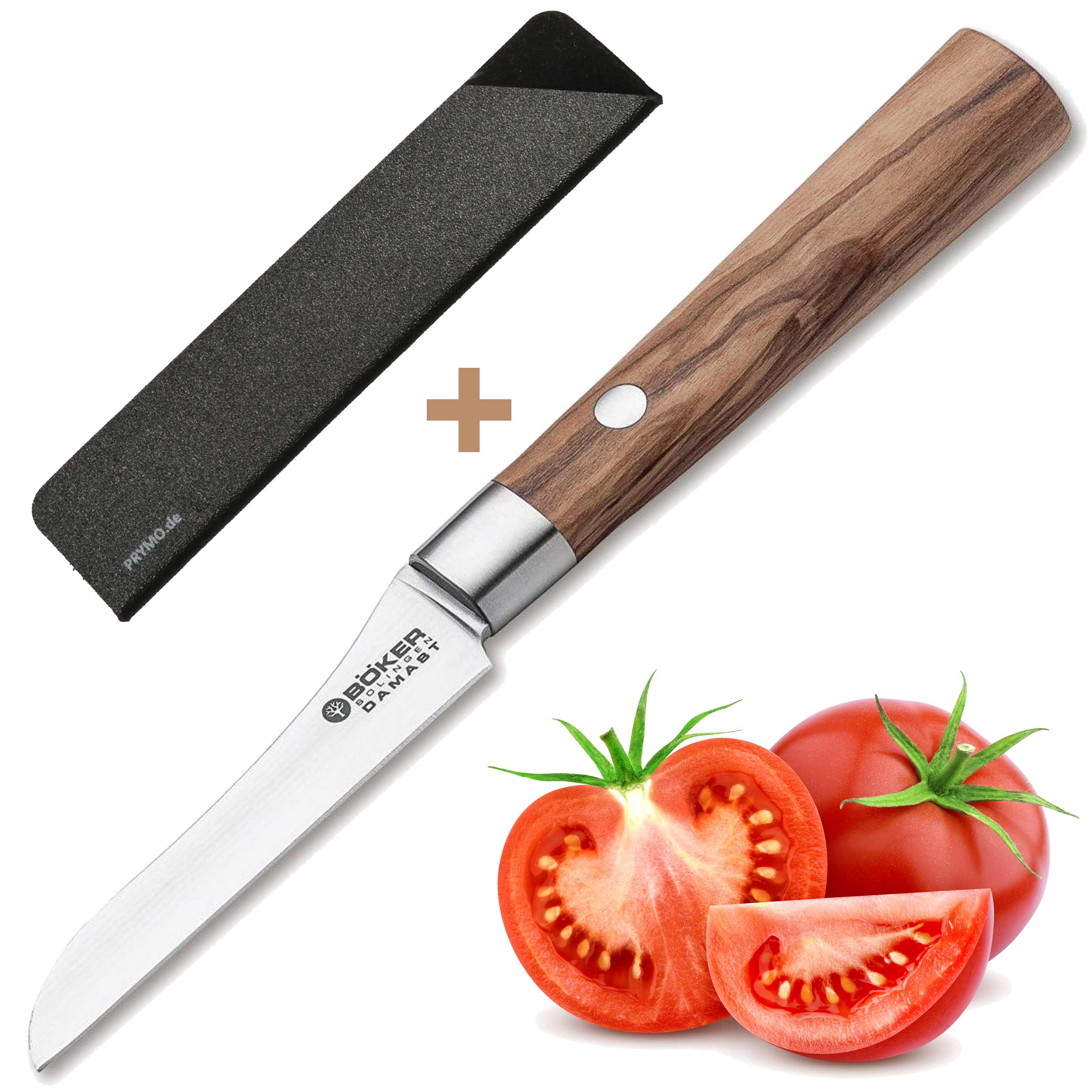 Böker Damast Olive Gemüsemesser 8 cm