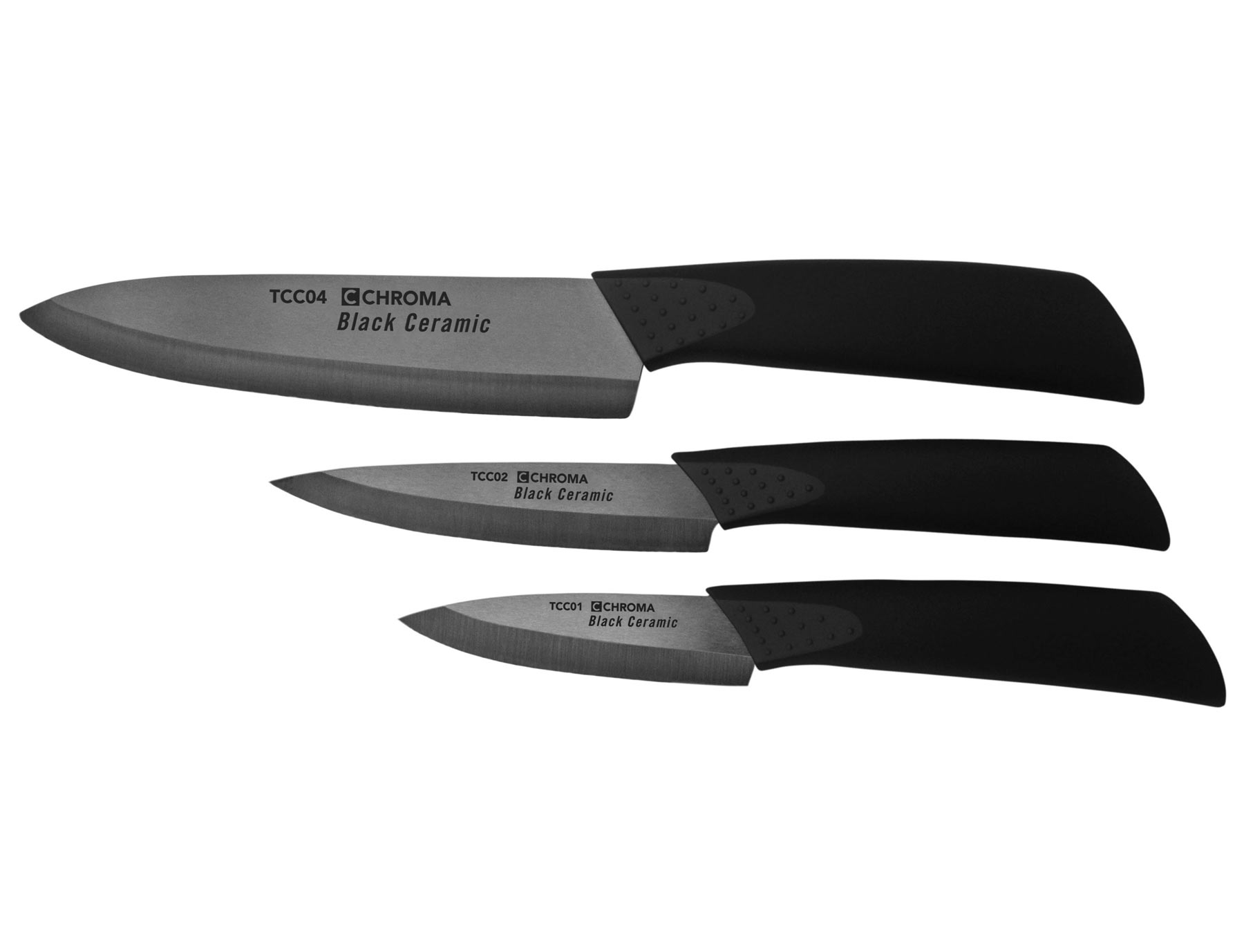 Chroma TCC Top Cook Keramikmesser Set 3 teilig schwarz Chroma TCC Top Cook Keramikmesser Set 3 teilig schwarz