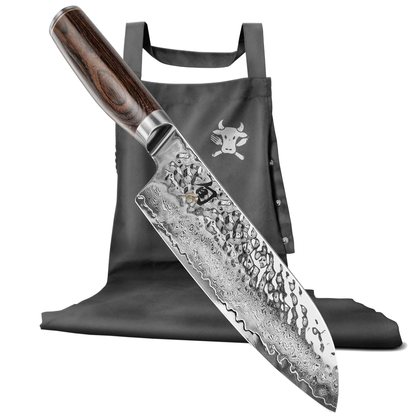 Set Regalo Kai Shun Premier Tim Mälzer: Coltello Santoku Damascato 18 Cm E Pietra Abrasiva AP-0316 3000/6000. Coltello Giapponese Con Lama A 32 Strati E Manico In Noce.