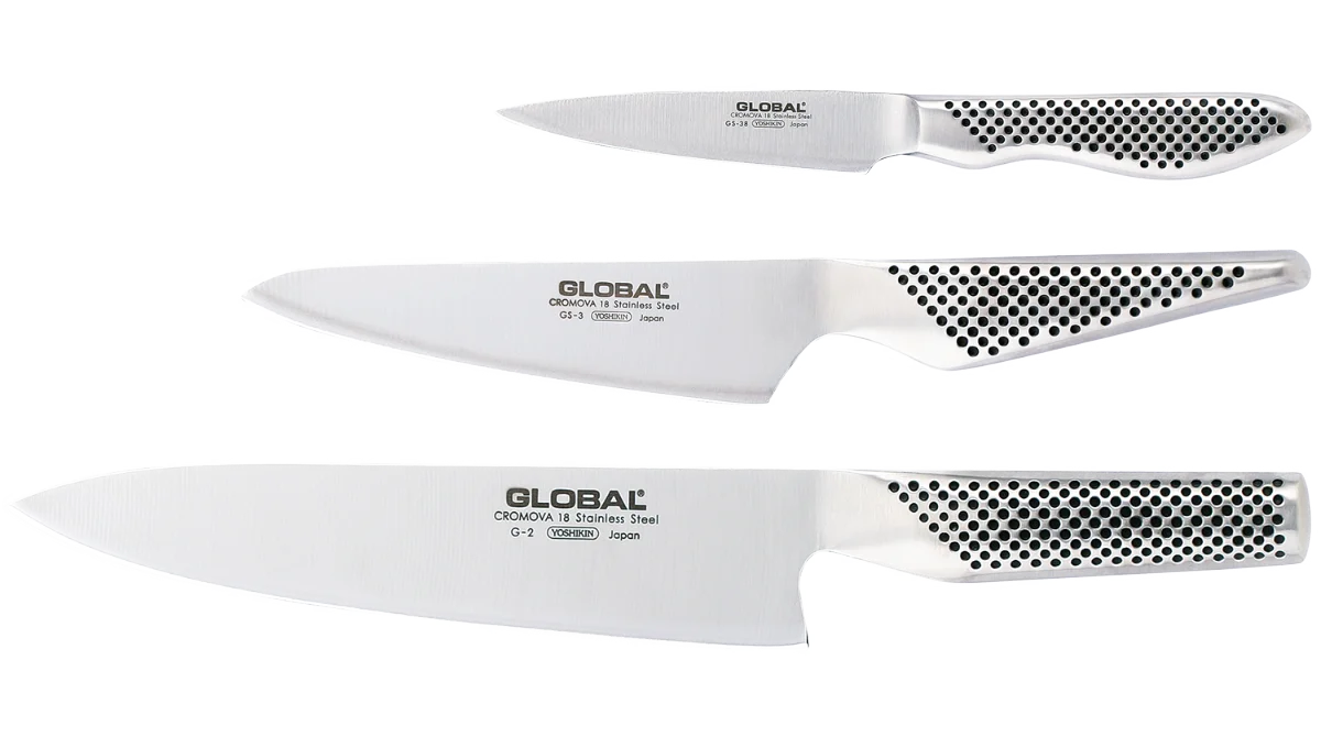 Global G-2338 Messerset 3 teilig, G-2, GS-3 und GS-38 Drei Messer Global Set