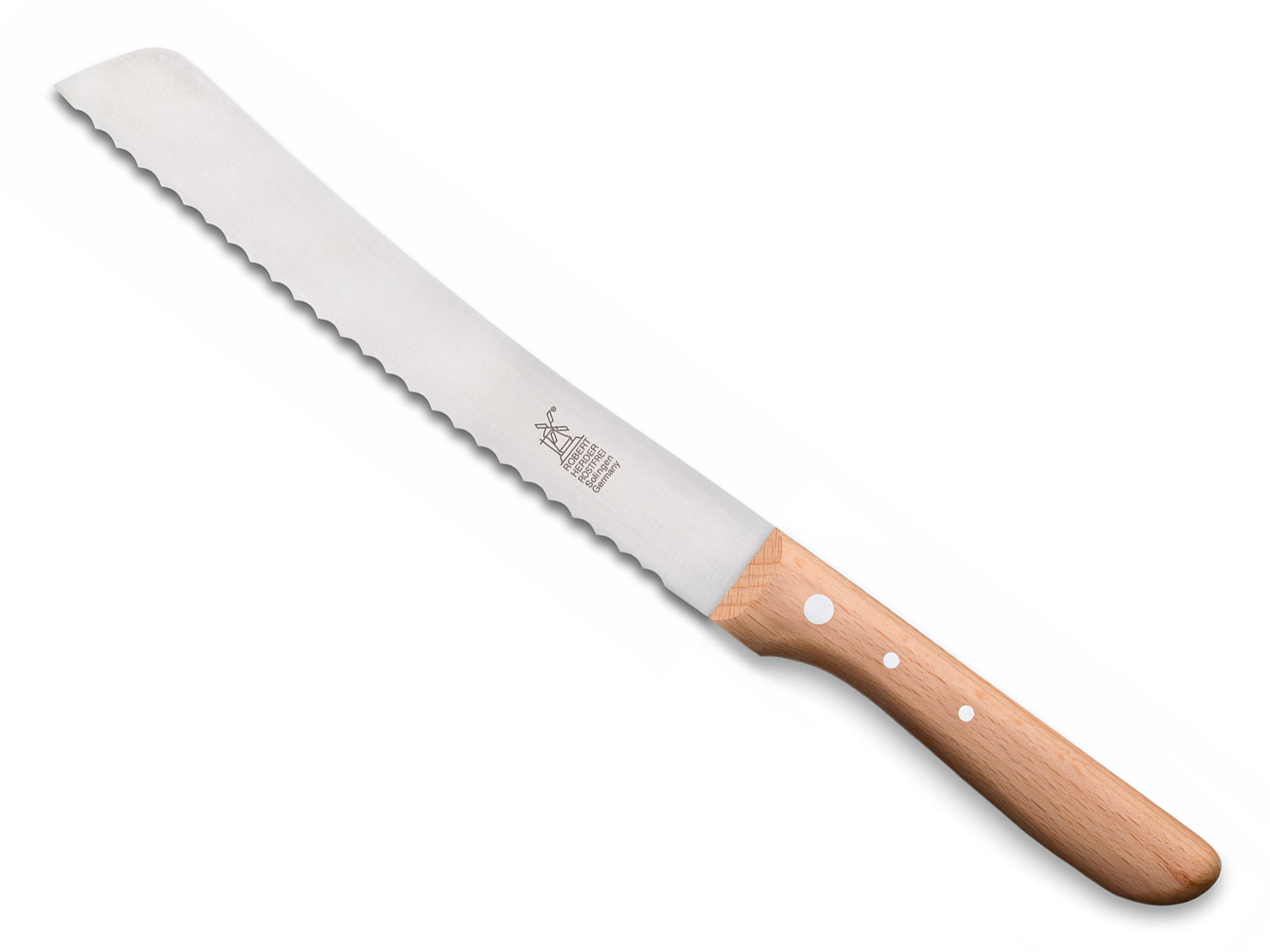 Windmühle Brotmesser Hochgeschliffen Rotbuche 19,5cm