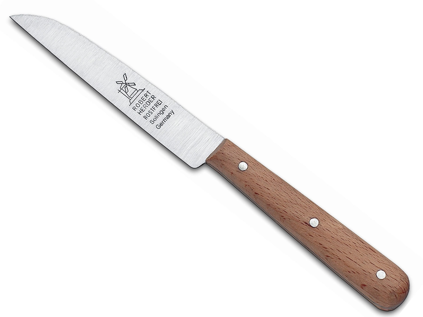 Windmühle Schälmesser Klassiker 3 Nieten Carbon Rotbuche 8,5cm