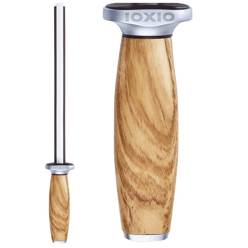 Ioxio Duo Keramik Wetzstab Olivenholzgriff Körnung 800/3000