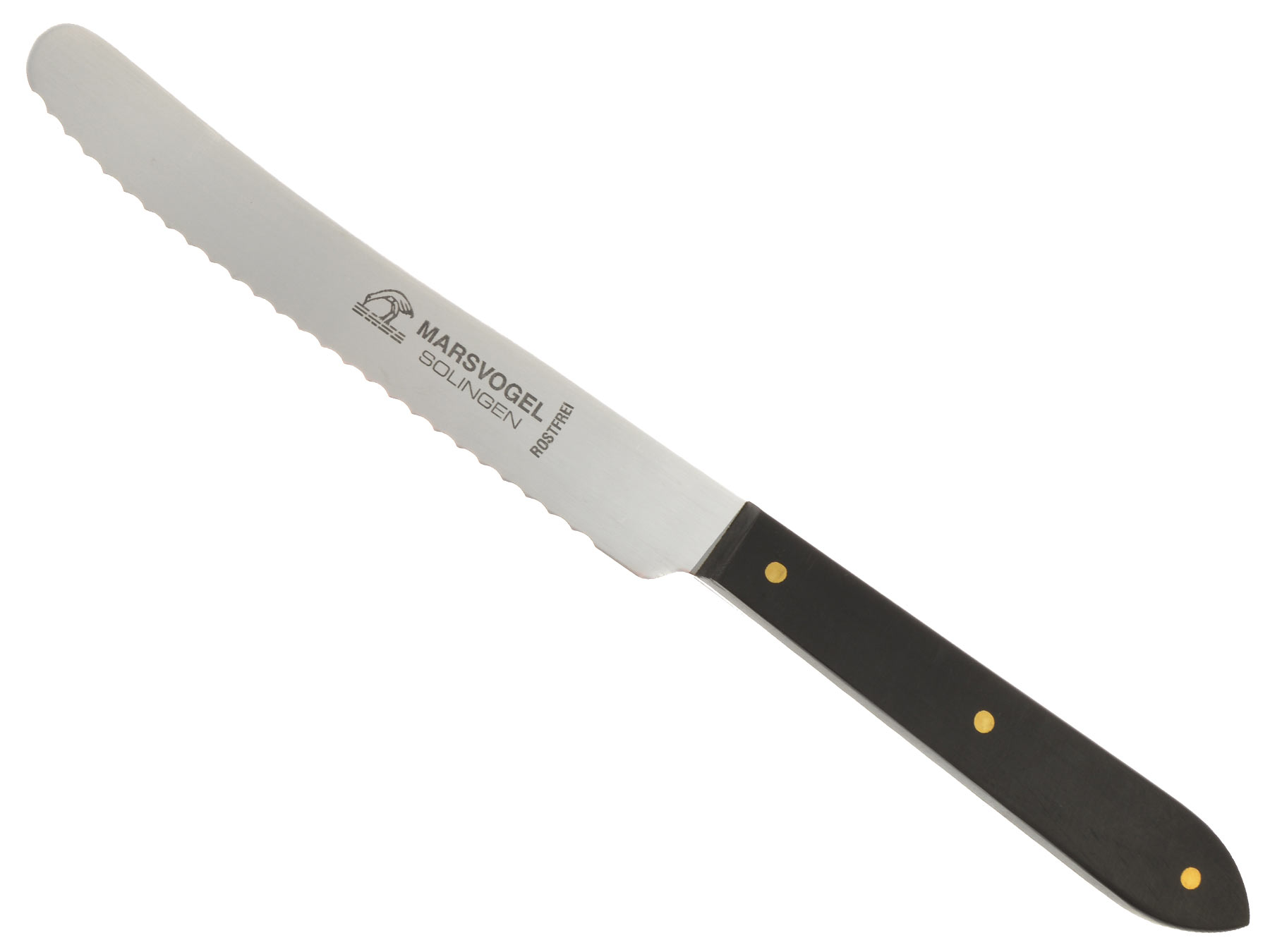 Marsvogel Tischmesser Griff POM schwarz mit Welle 21,5 cm