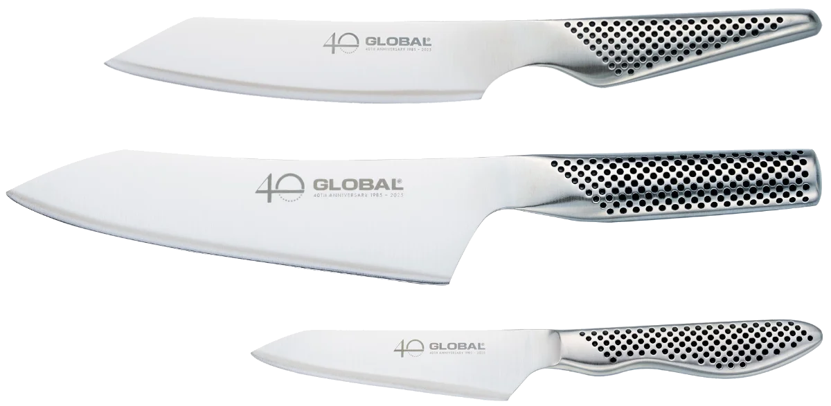 Global G-458110/AB Set: Kiritsuke, Gemüsemesser, Allzweckmesser Global Messerset G-458110AN