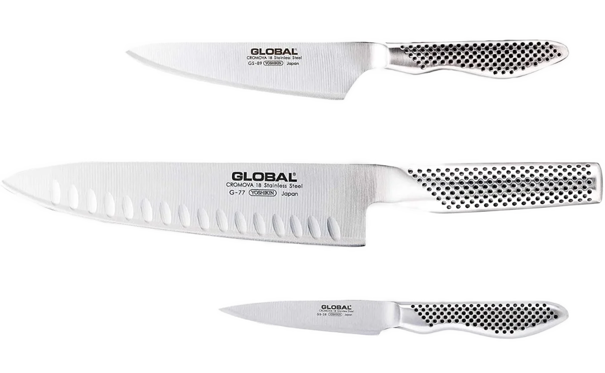 Global G-773889 Set: Kochmesser, Universalmesser, Schälmesser Global G-773889