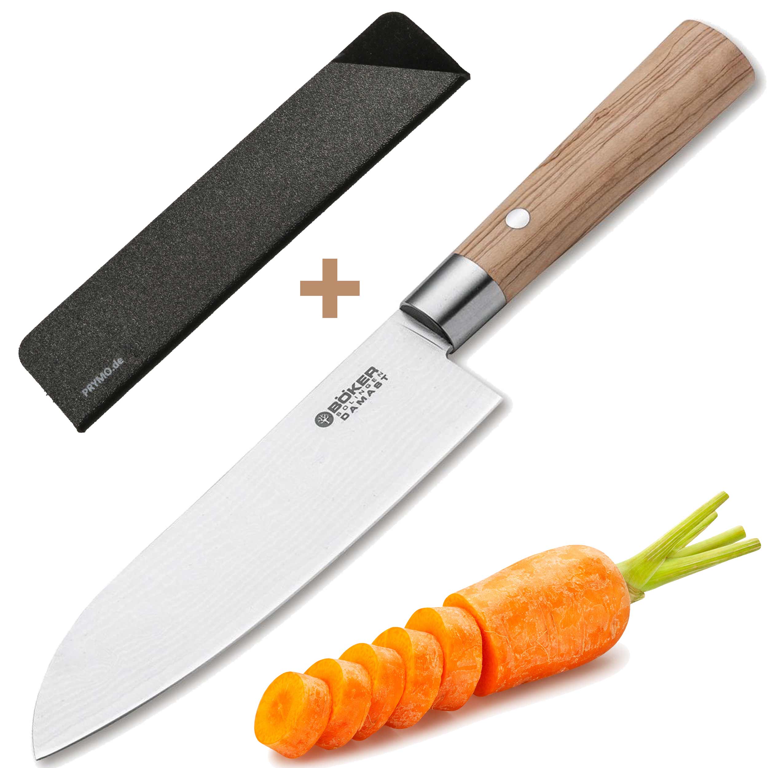Böker Damast Olive Santoku 17cm Böker Damast Olive Santoku 17cm