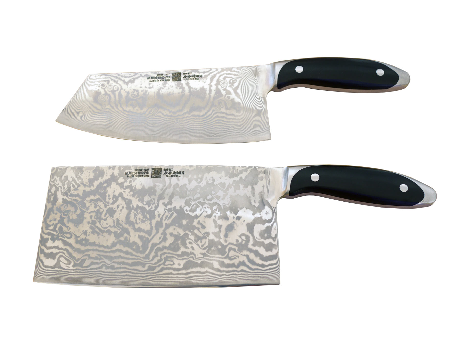 Maestro Wu Damast AMA-0306 Messerset: Chopmesser + Hackmesser