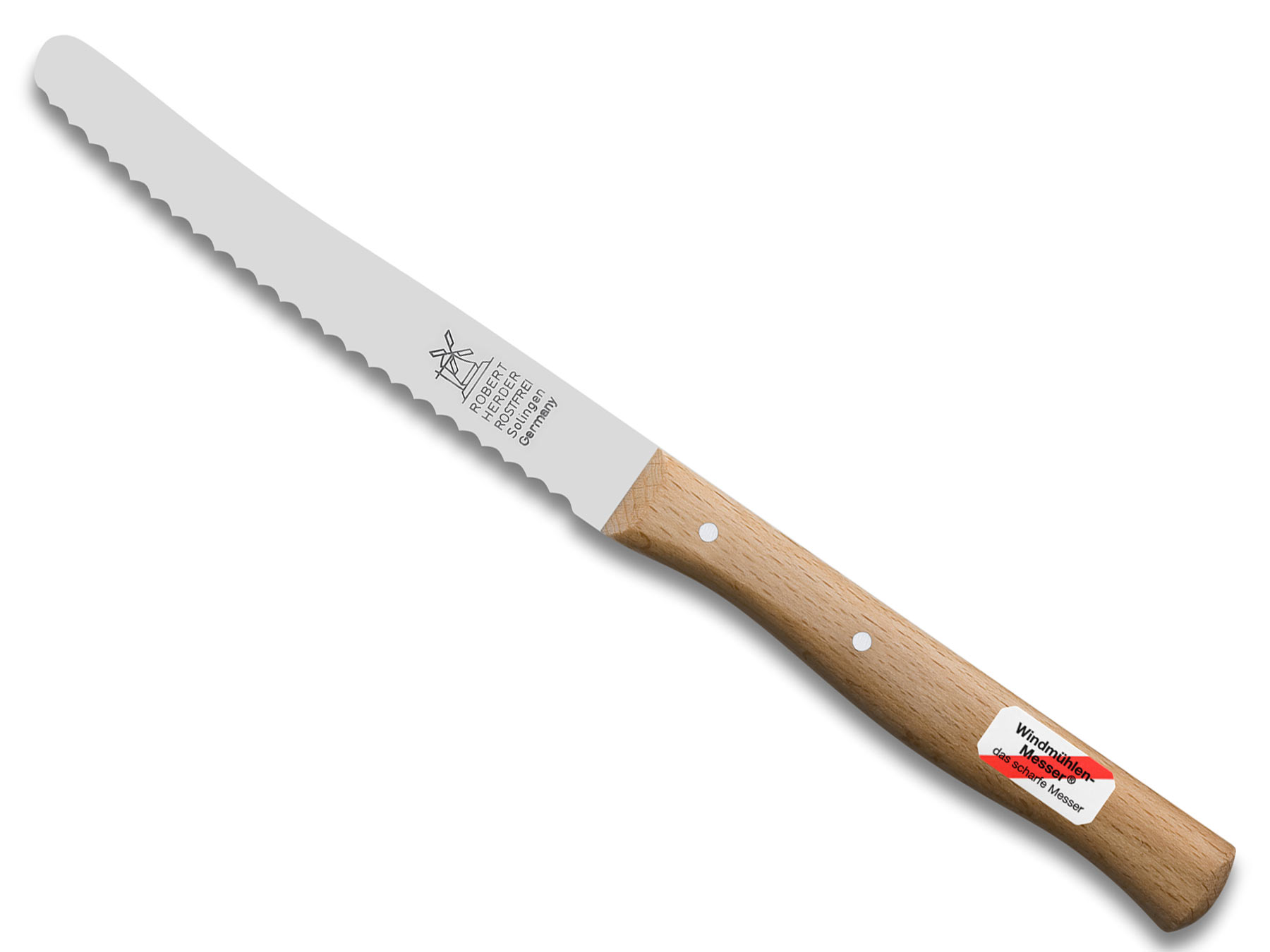 Windmühlenmesser Tomatenmesser Rundspitz Rotbuche 11cm