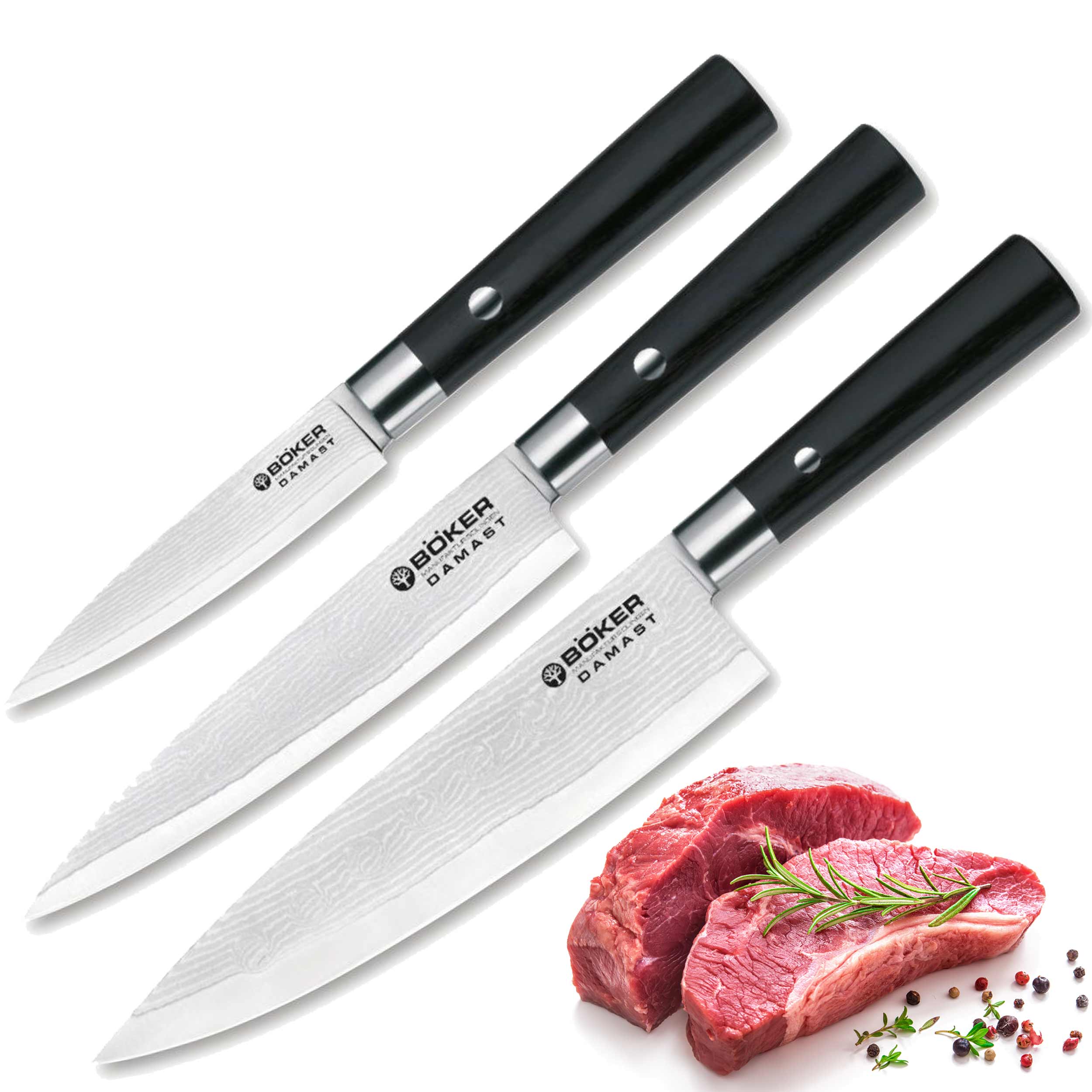 Böker Damast Black Messerset