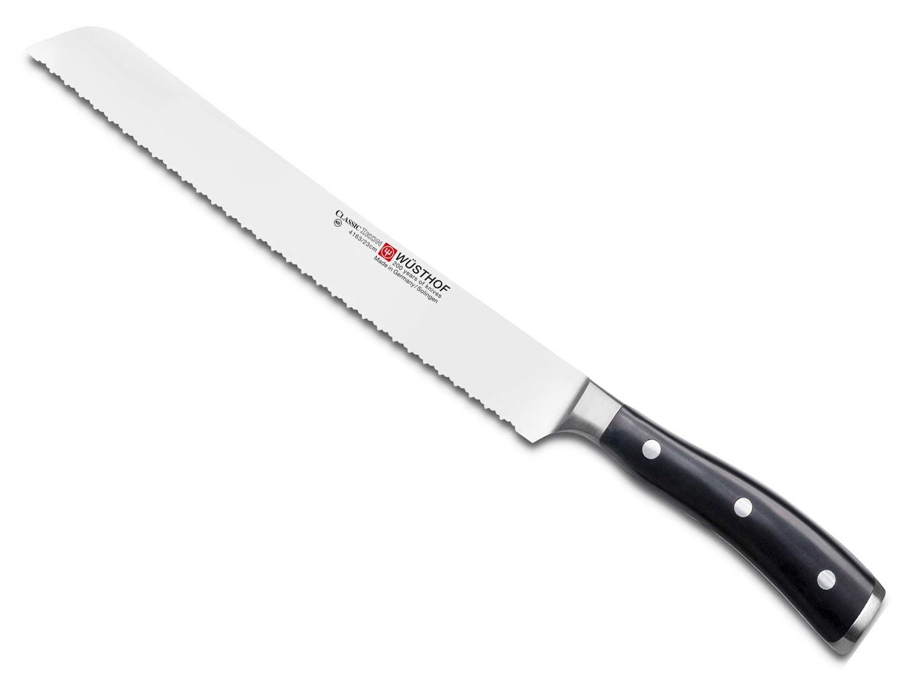 Wüsthof Classic Ikon 4163/23 Brotmesser mit Doppelwelle 23 cm