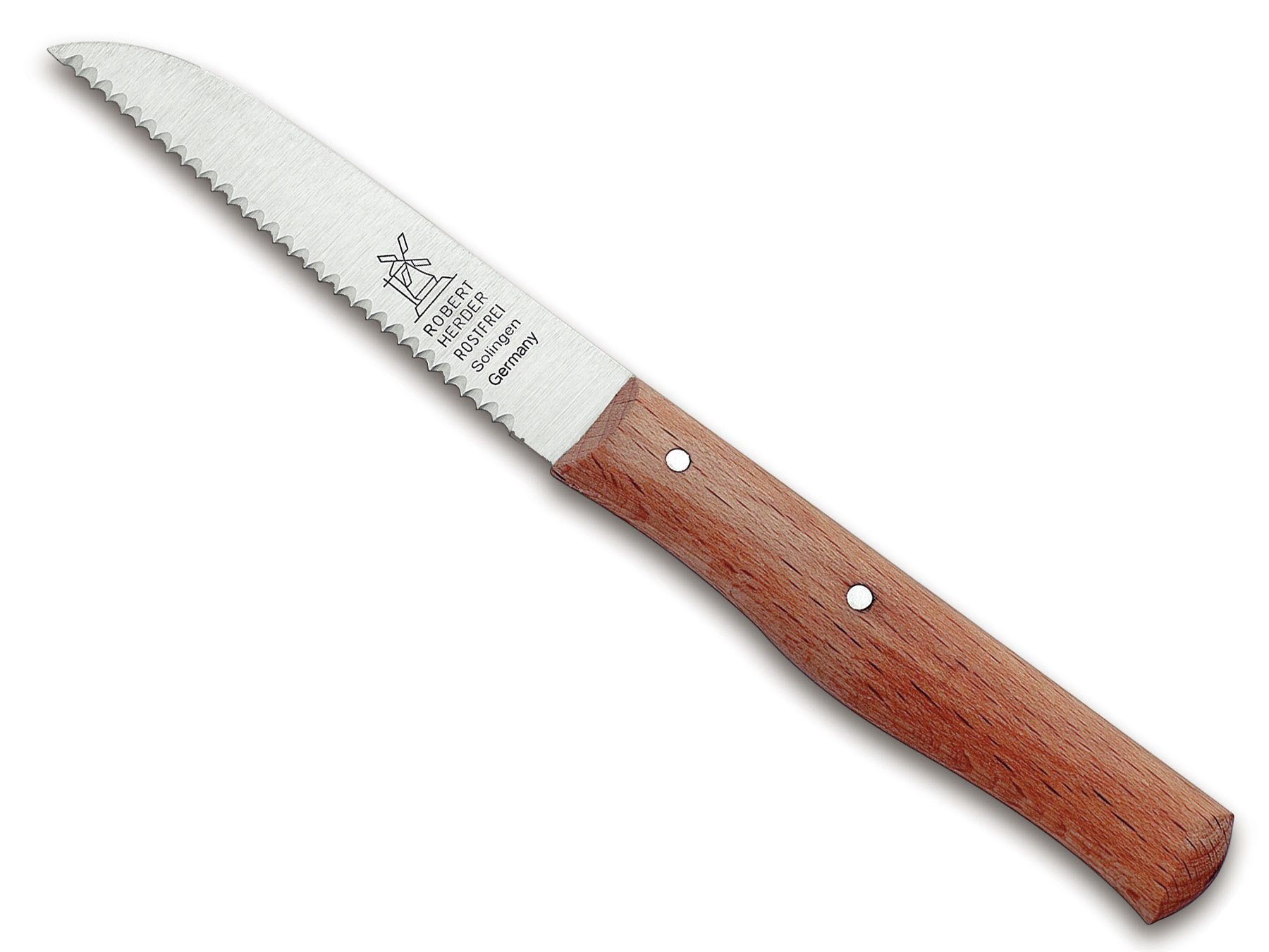 Windmühle Schälmesser Klassiker Wellenschliff Rotbuche 8,5cm