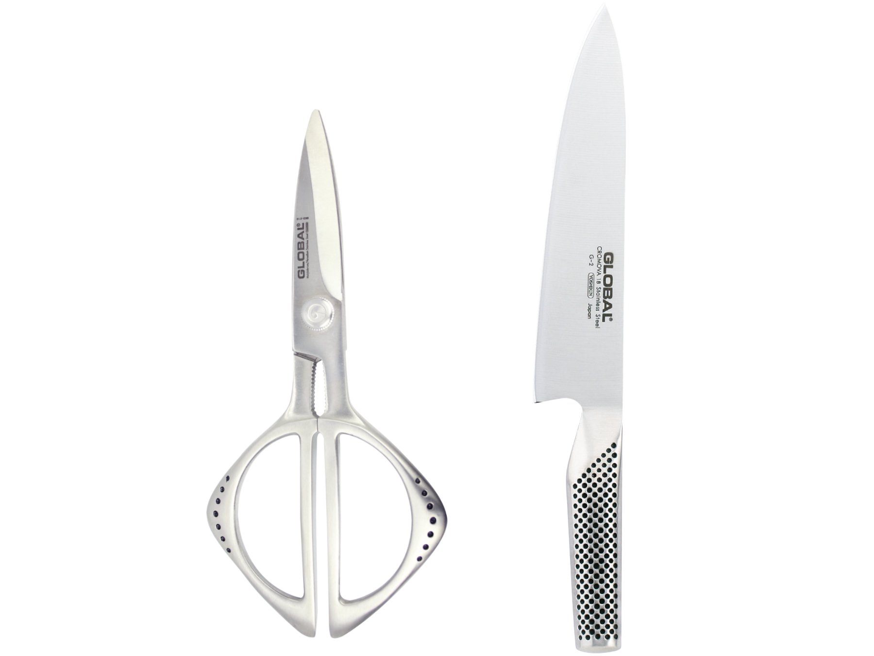 Global G-2210 Set: G-2 Kochmesser und Schere GKS-210